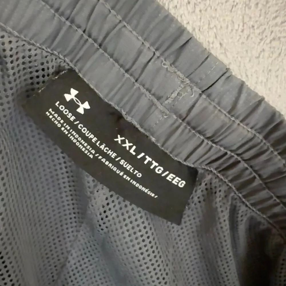 Under Armour Vital Woven Pants Mens 2XL Gray Black Zip Ankle Mesh Lined